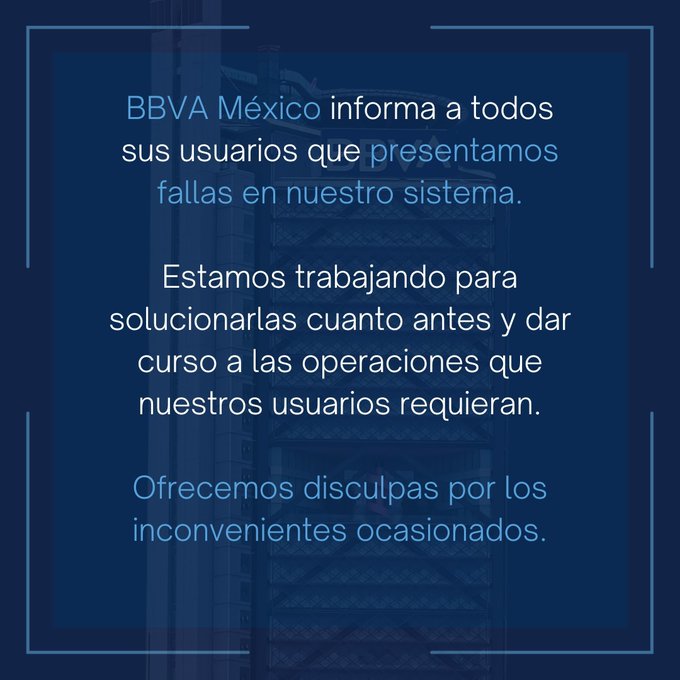 BBVA Confirma Falla En Su Sistema, Asegura Que Se Restablecerá Durante El Día De Hoy